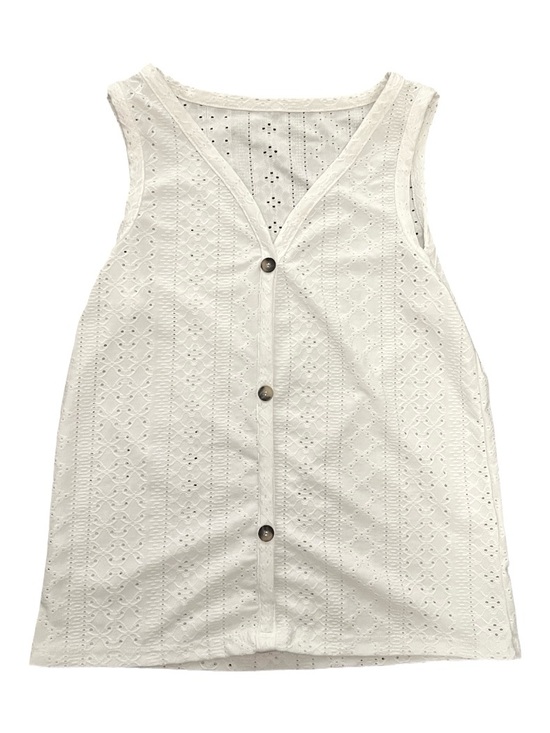 Tops - Simple Women’s White Embroidered Tank - S